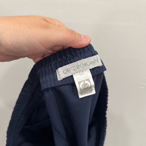 Outerknown Nomadic Volley Drawstring Shorts Navy Blue Athletic Quick Dry Large - Picture 5 of 8